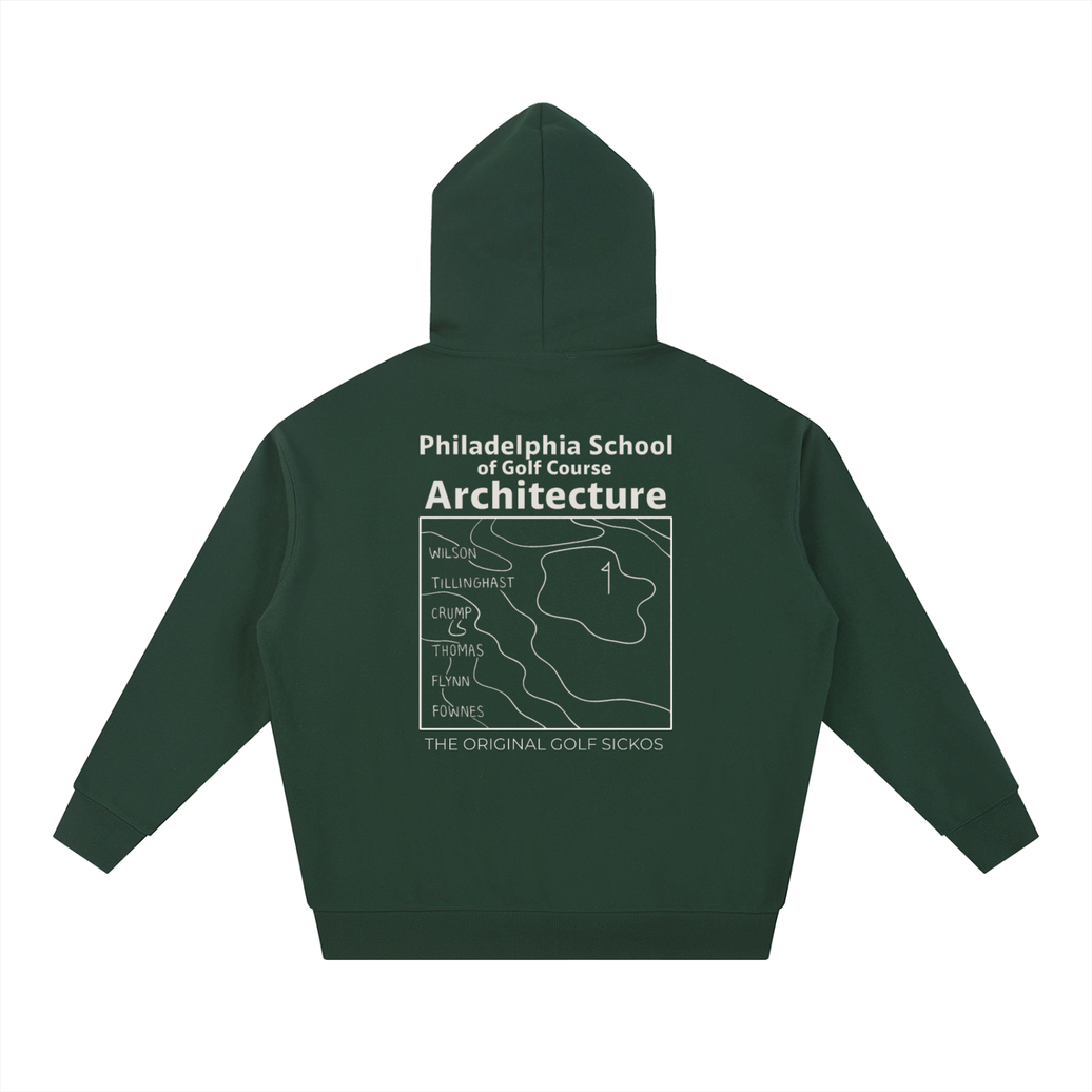 Philadelphia School Heavyweight Hoodie - Forest Green